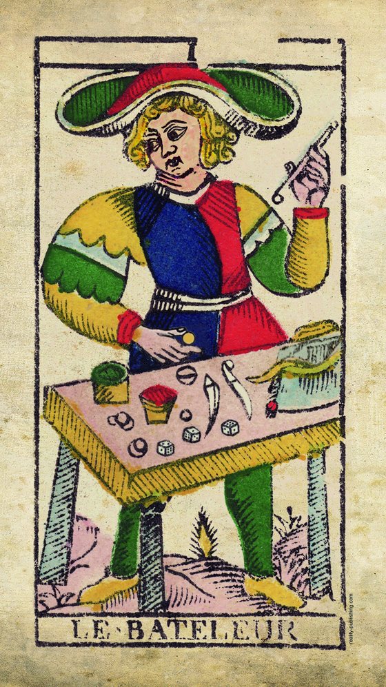 Le Bateleur, arcane I du Tarot de Marseille de Nicolas Conver (1760)
